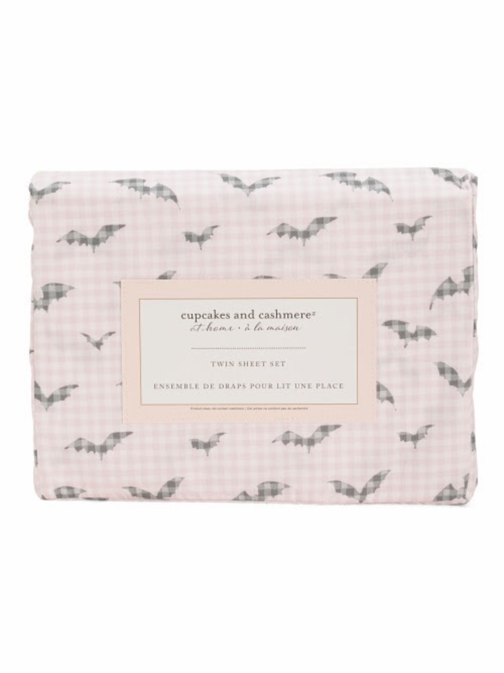 🦇 Cupcakes & Cashmere Pink Gingham Bat Picnic Queen Sheet Set 🎀